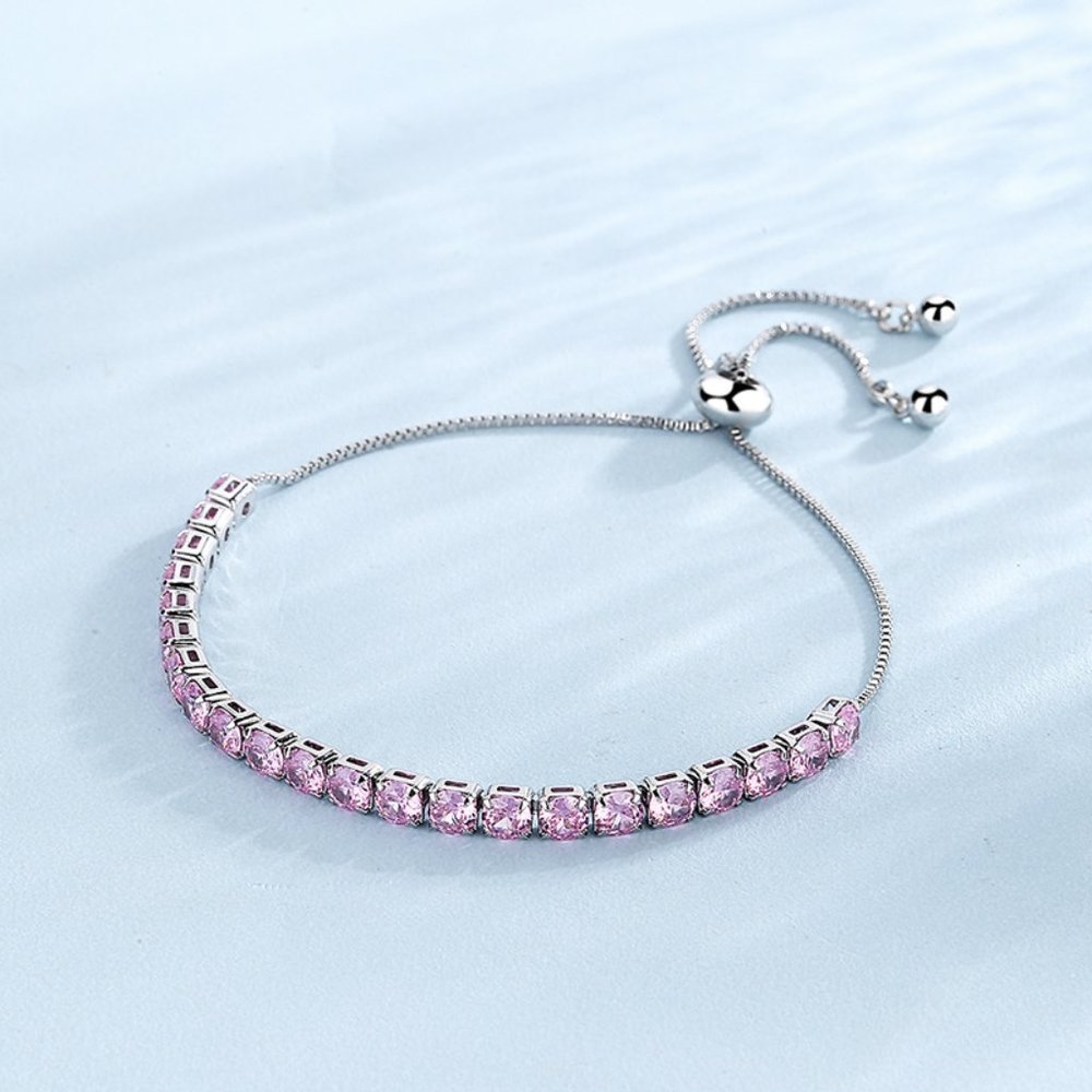 Adjustable crystal zircon bracelet - Picture 4 of 5